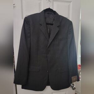 Classic Black Pinstripe Men's Sportscoat